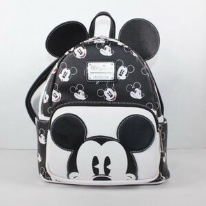 Disney x Loungefly B&W Mickey Mini Backpack (10" H x 8.5" W x 6" D) 477